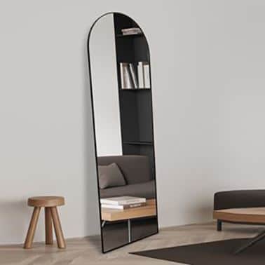 מראת גוף בילי מעוגלת שחורה 50\160 סמ