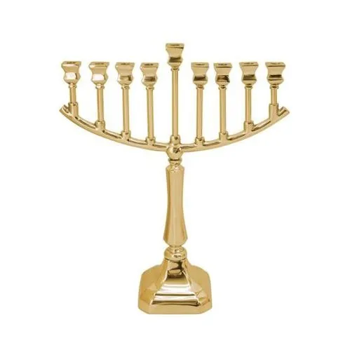 חנוכית בראס זהב רגל מלאה 50 ס"מ