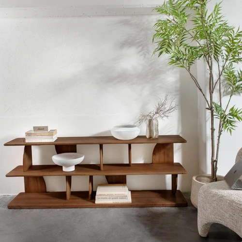 יחידת מדפים ליב אגוז