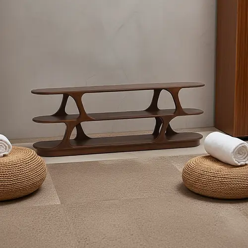 כוננית גל כהה עץ מנגו