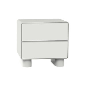 סט 2 שידת צד גלוסי לבן מבריק