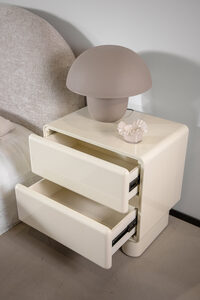 סט 2 שידת צד גלוסי לבן מבריק