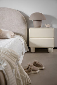 סט 2 שידת צד גלוסי לבן מבריק