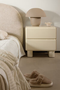 סט 2 שידת צד גלוסי לבן מבריק