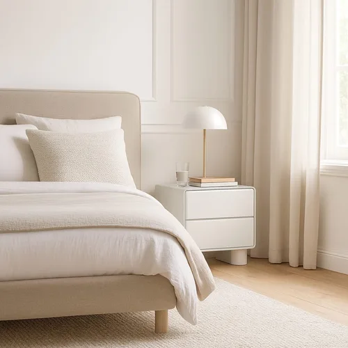 סט 2 שידת צד גלוסי לבן מבריק