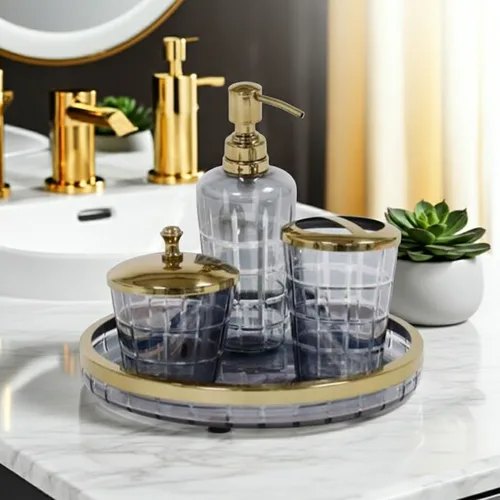 סט אמבטיה יוקרתי בראס גריד