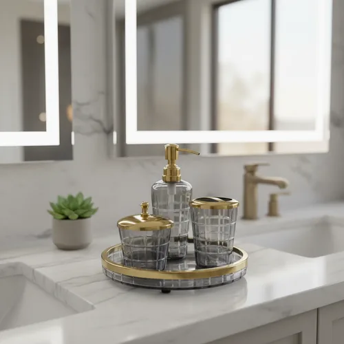 סט אמבטיה יוקרתי בראס גריד