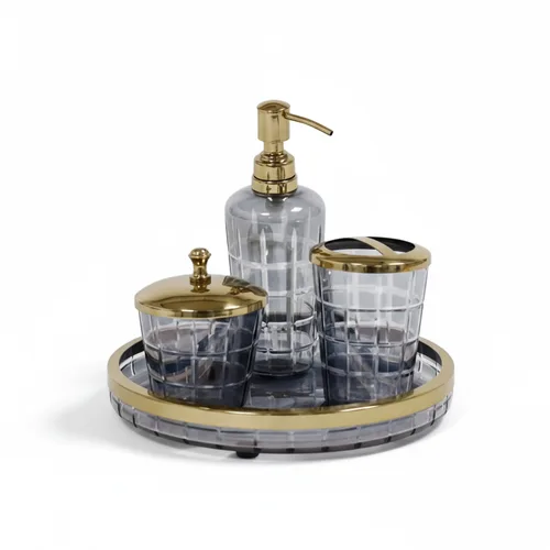 סט אמבטיה יוקרתי בראס גריד