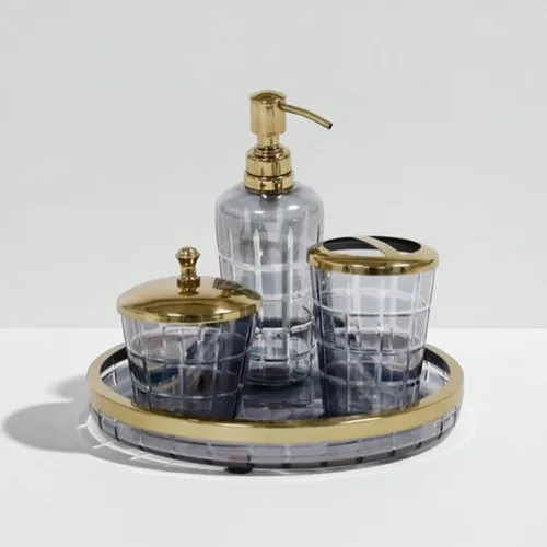 סט אמבטיה יוקרתי בראס גריד