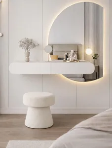 פינת איפור אורורה הכוללת שידה צפה ומראת לד חצי ירח