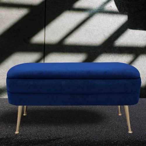 ספסל אחסון כחול