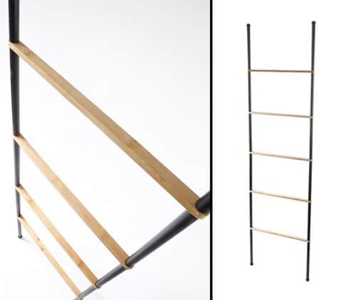 סולם מתכת ועץ