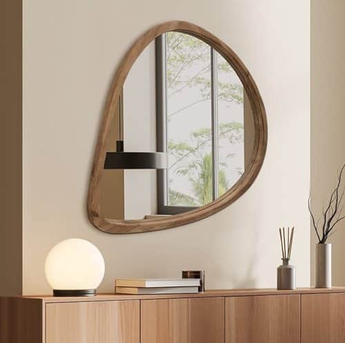 מראה אמורפית מסגרת עץ XL