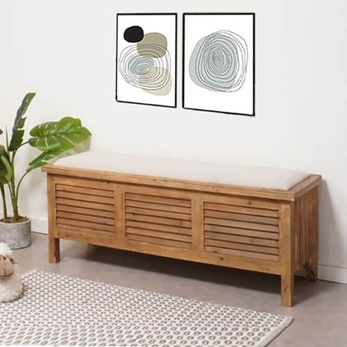 ספסל עץ נפתח - מראה תריס בחזית