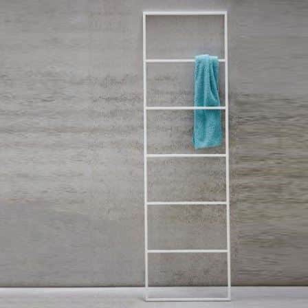 סולם מעוצב למגבות בגדים לבן JAN