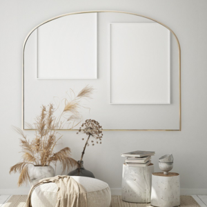 מראה מלבנית קשת זהב 100/75 ס"מ