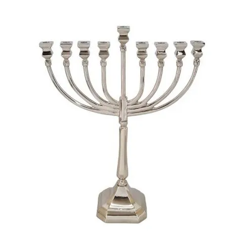 חנוכיית קנים מעוגלת brass gold גובה 69 ס"מ