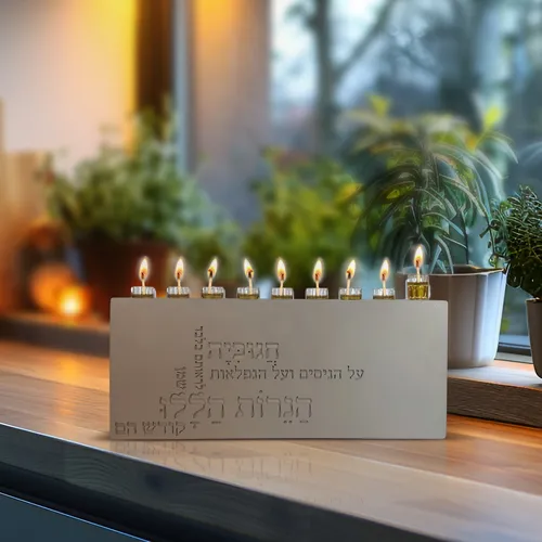 חנוכיה בטון עומדת על הניסים