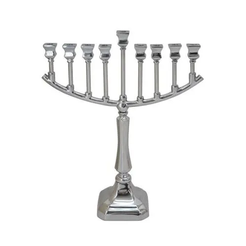 חנוכיית בראס כסוף רגל מלאה 70 ס"מ