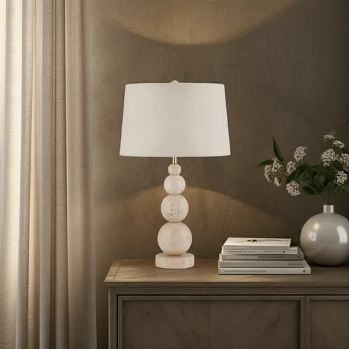 מנורת שולחן טראוורטין אורגניק ספירס