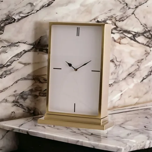 שעון שולחני מלבני מודרני גולד