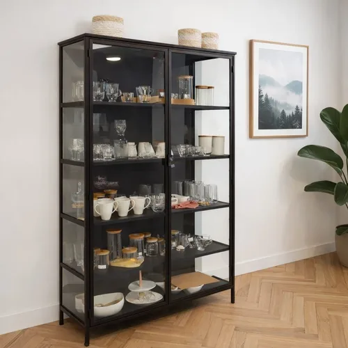 ויטרינה מטאל בלק דלת כפולה