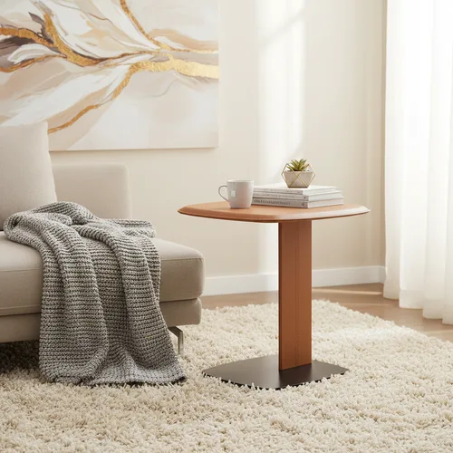 שולחן צד PU שוקולד