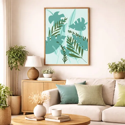 עלים בטורקיז