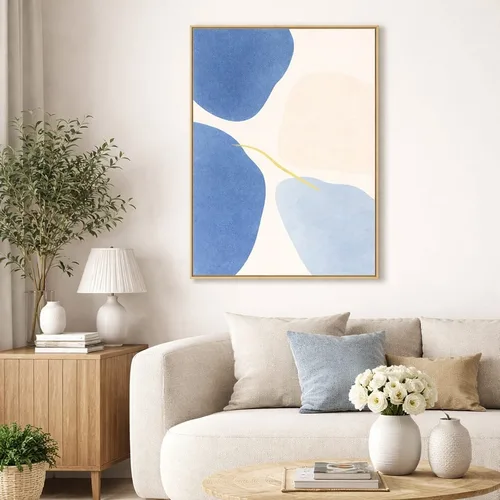 תמונת קנבס בעיצוב מקורי אבסטרקט -מפגשים של כחול