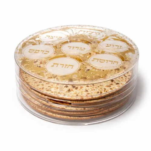 קערת ליל הסדר משולבת מדפי מצות דגם מור  GOLD