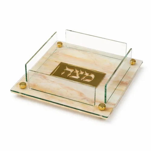 צלחת/מעמד למצות דגם מור (Mor) – Marble & Gold