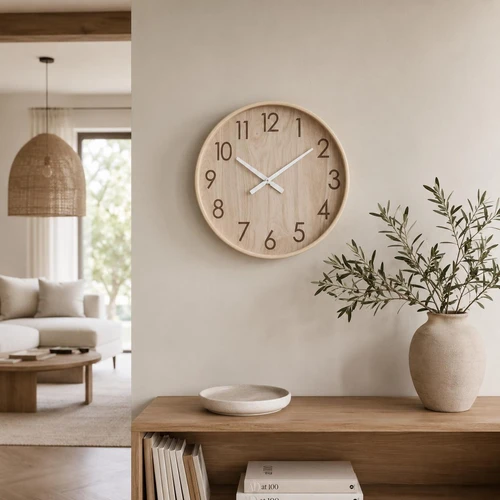 שעון קיר Nordic Oak 60 | מסגרת עץ טבעי