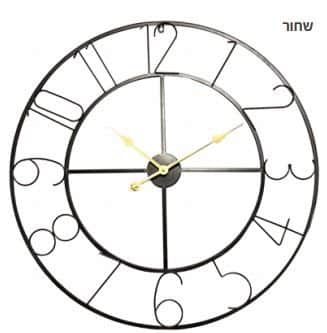 שעון עגול ספרות - שחור מספר גדלים
