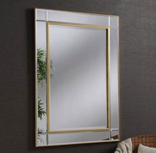 מראה מחולקת מסגרת זהב פנימית 90/60 סמ