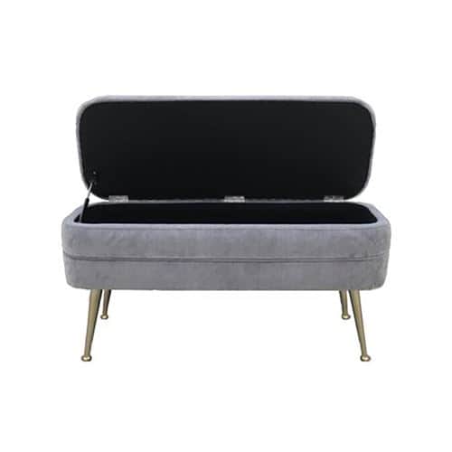 ספסל אחסון אפור